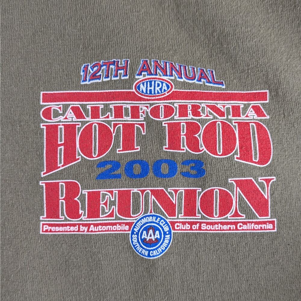 Vintage 2003 Mens Drag Racing L T-Shirt 12th NHRA Hot Rods AAA Auto Club Reunion - Picture 3 of 6